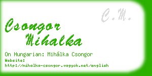 csongor mihalka business card